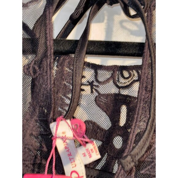 Ultrapink Black Lace Midi Dress With Sheer Floral Pattern & Lining - Picture 3 of 13